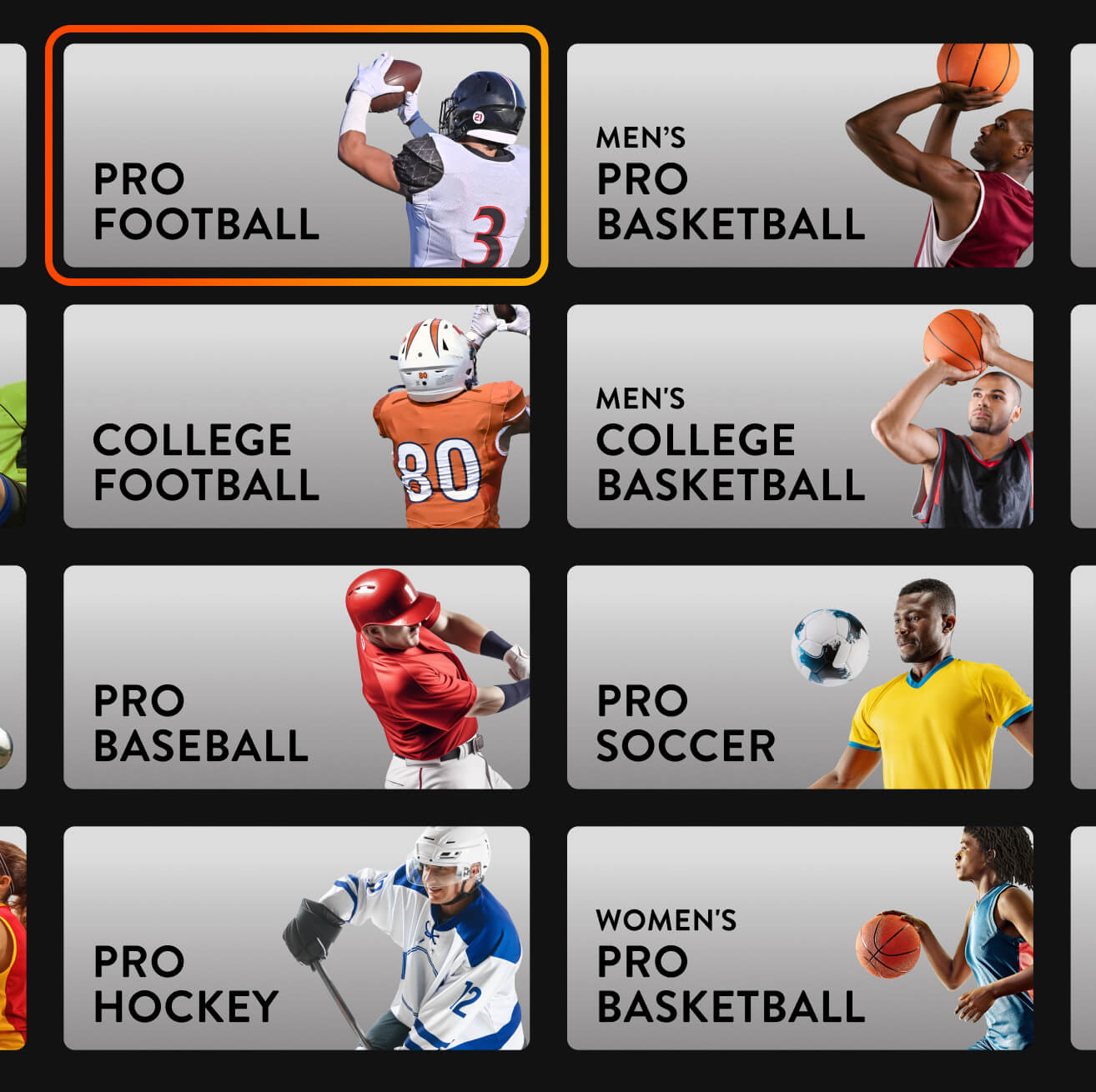 football, soccer, and basketball