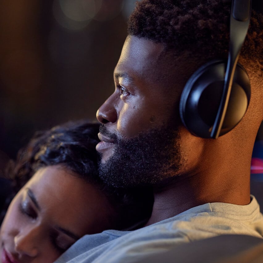 man wearing headphones