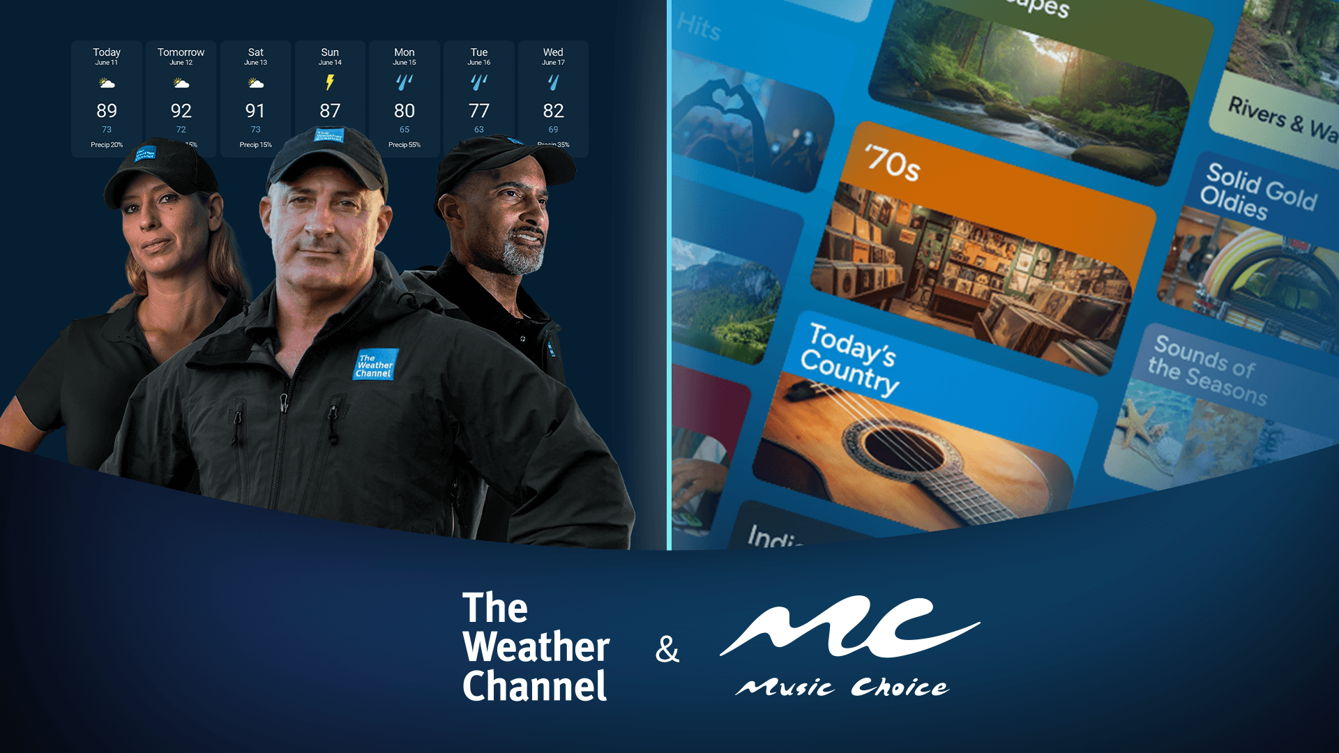 the weather channel and music choice