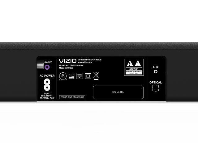 Vizio sound bar 36 2.1 top