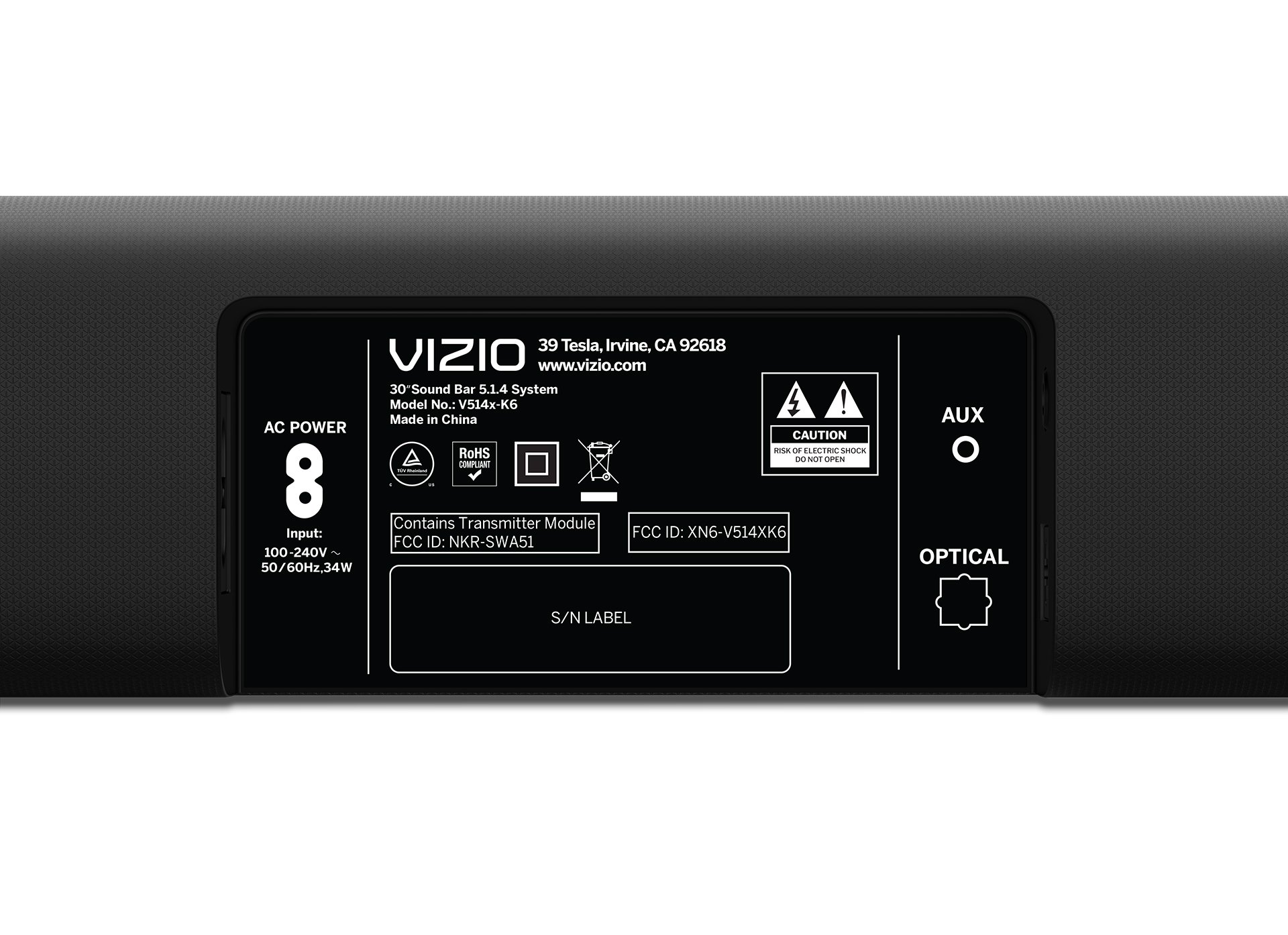 Vizio 32 5.1 store soundbar system watts