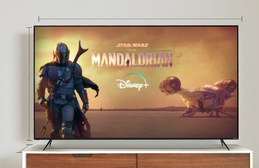 Image of a TV on an entertainment stand